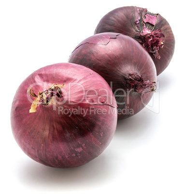 Fresh red onion isolated on white