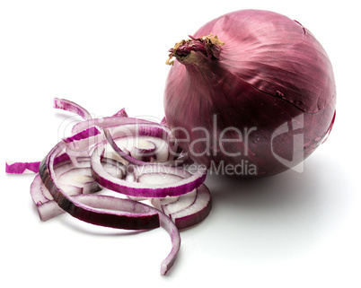 Fresh red onion isolated on white