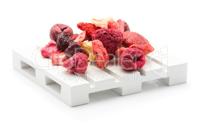 Freeze dried berries isolated on white