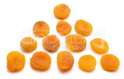 Dried apricot isolated on white