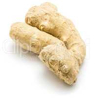 Fresh ginger root isolated on white