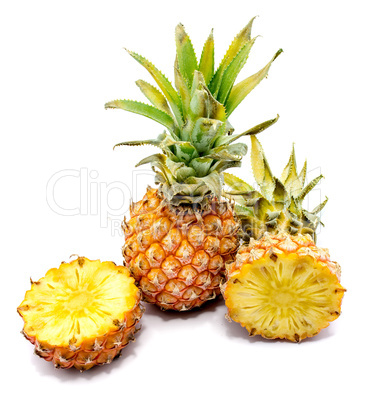 Fresh pineapple isolated on white