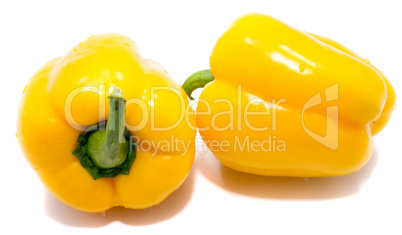 Fresh yellow paprika isolated on white