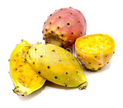 Fresh opuntia isolated on white