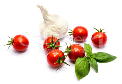 Red cherry tomatoe isolated