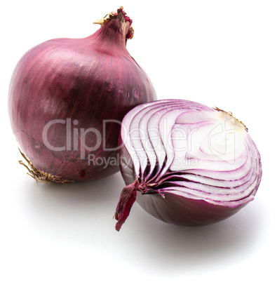 Fresh red onion isolated on white