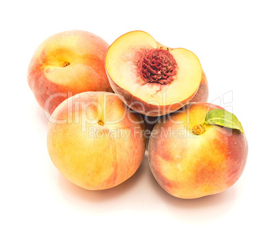 Fresh peach isolated on white