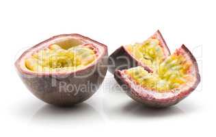 Fresh passion fruit isolated on white