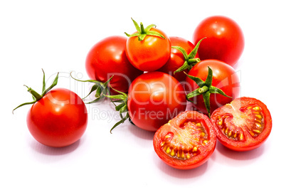 Red cherry tomatoe isolated