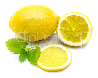 Fresh lemon and melissa isolated