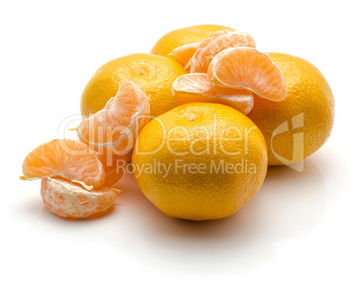 Fresh raw tangerine isolated on white