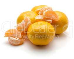 Fresh raw tangerine isolated on white