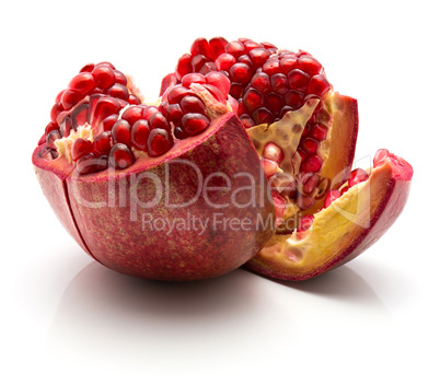 Fresh pomegranate isolated on white