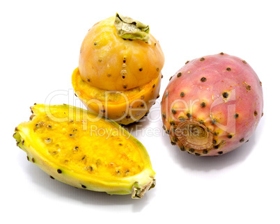 Fresh opuntia isolated on white