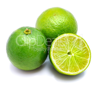 Fresh lime isolated on white