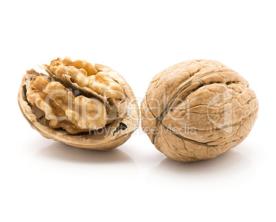 Raw walnut isolated on white