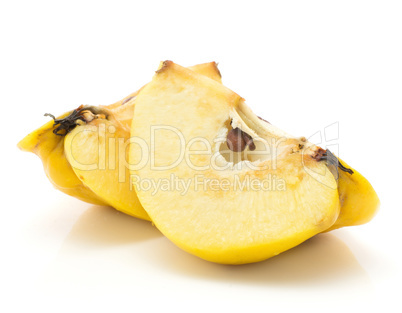 Fresh raw quince isolated on white