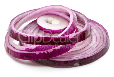 Fresh red onion isolated on white