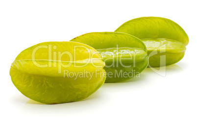 Fresh carambola isolated on white