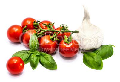 Red cherry tomatoe isolated