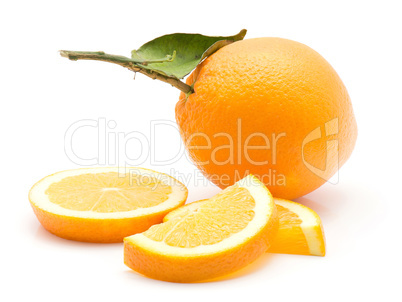 Fresh orange isolated on white