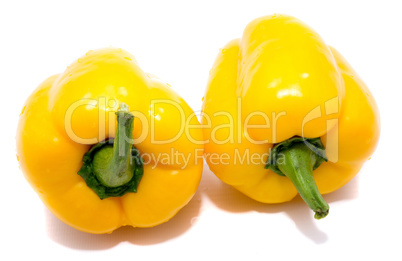 Fresh yellow paprika isolated on white