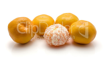 Fresh raw tangerine isolated on white