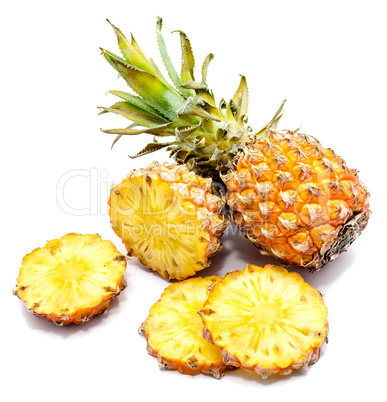 Fresh pineapple isolated on white