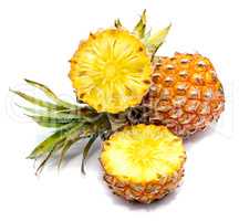 Fresh pineapple isolated on white