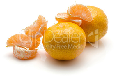 Fresh raw tangerine isolated on white