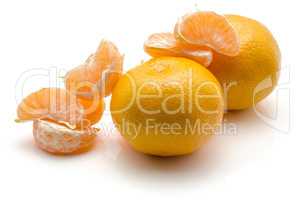 Fresh raw tangerine isolated on white