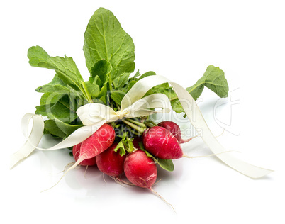 Fresh red radish isolated on white