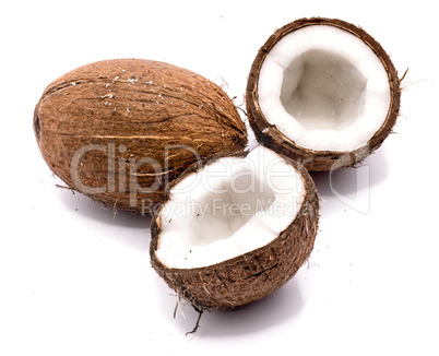 Fresh coconut isolated on white