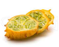 Fresh kiwano isolated on white