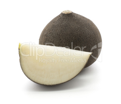 Black radish isolated on white