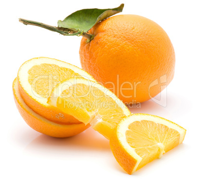 Fresh orange isolated on white