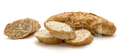 Wheat bran bread isolated on white