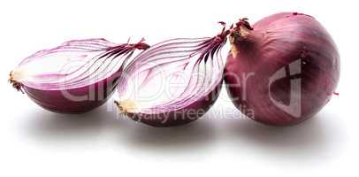 Fresh red onion isolated on white