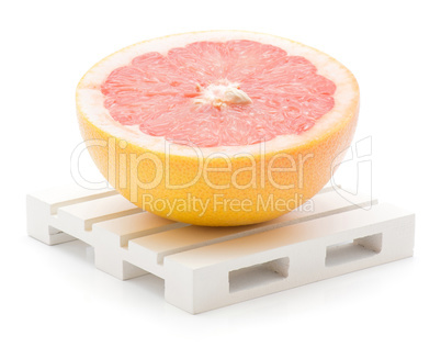 Red grapefruit isolated on white
