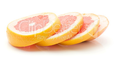 Red grapefruit isolated on white