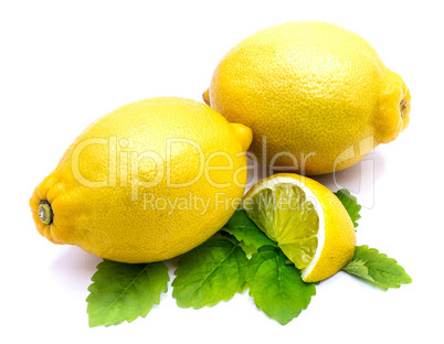 Fresh lemon and melissa isolated