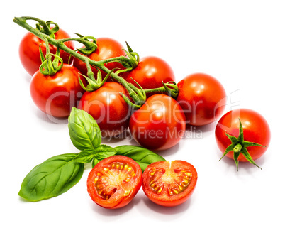 Red cherry tomatoe isolated