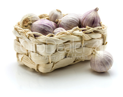 Fresh chinese garlic isolated on white