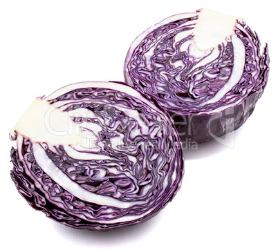 Fresh red cabbage isolated on white