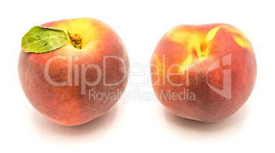 Fresh peach isolated on white