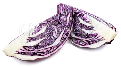 Fresh red cabbage isolated on white