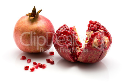 Fresh pomegranate isolated on white