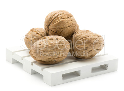 Raw walnut isolated on white