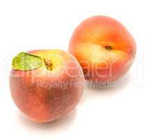 Fresh peach isolated on white