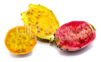 Fresh opuntia isolated on white